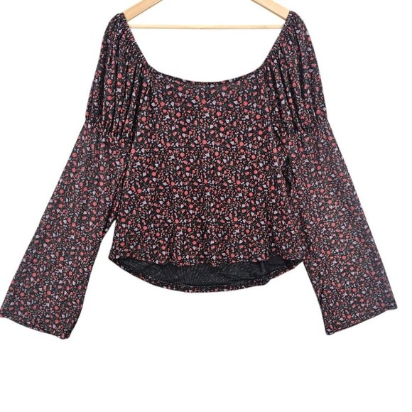 Anthropologie Maeve Womens Plus Size 2X Mutton Sleeve Scoop Neck Floral Top NWT - Picture 6 of 11